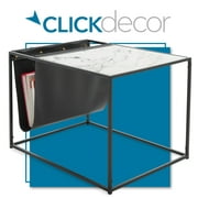 ClickDecor Wilson Modern Accent Side Table with Magazine Holder, Black