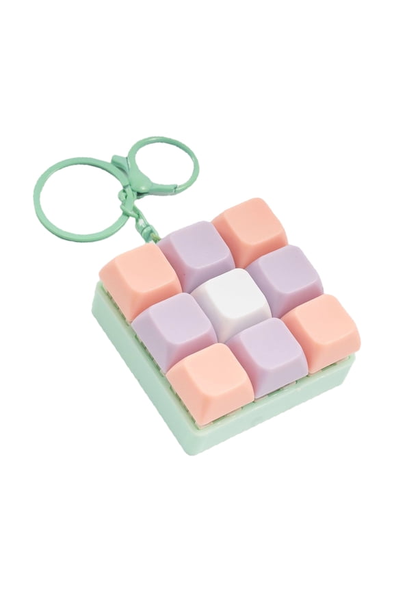 Clickable 9 Key Keychain Portable Desk Toy with Feedbacks Quiet Stress Reliever For Worry Relief & Concentrate