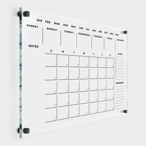 Clicked Craft Month and Week Overview Acrylic Dry Erase Wall Planner with Black Hardware, 23" x 18"