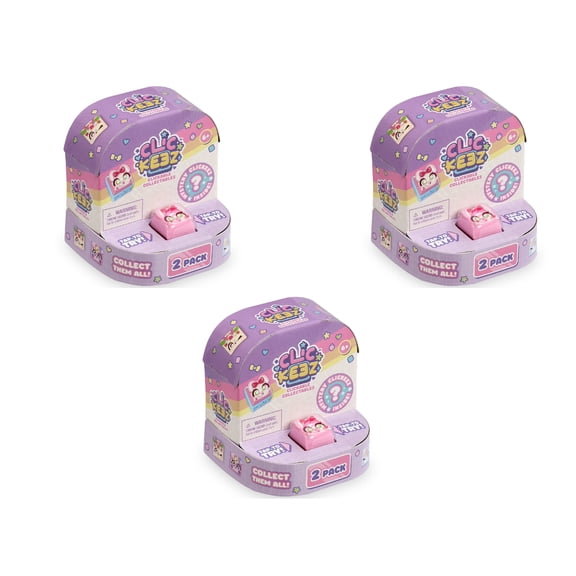 Clickeez Keyboard Key Fidget Toys Collectible Characters 3-Piece Bundle