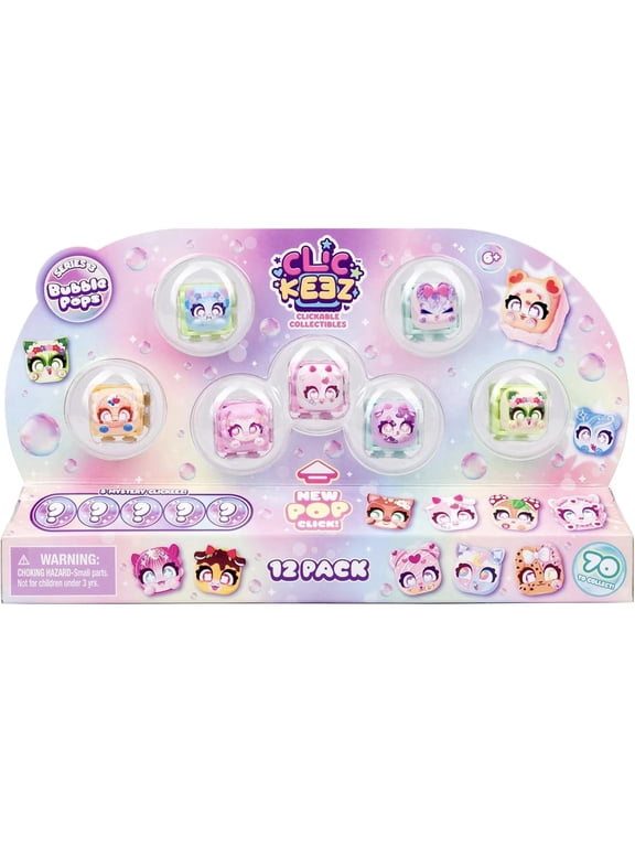 Series 3 Clickable Collectibles Character Keyboard Keys Keychain, 12 Pack