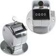 thumbnail image 1 of Clicker Counter Metal Click Counter 4-Digit Number Tally Click Counter with Base for Golf Baseball Boating Sports Braided Handheld Mechanical Click Counter (Silver), 1 of 5