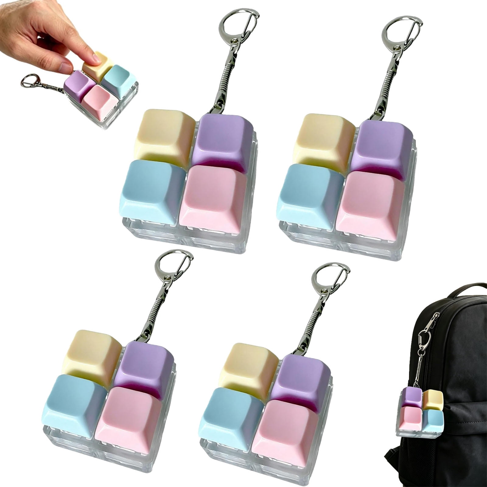 Clicker Keyboard Keychain Stress Relief Toy, Creamy & Clicky Keyboard ...