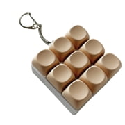 Clicker Squeeze Playset, Keyboard Squeeze Keychain, Sensory Squeeze, 2inSquare, Mini Keyboard Squeeze, Squeeze Clicker, Desk Squeeze, Tan, 1 Pc
