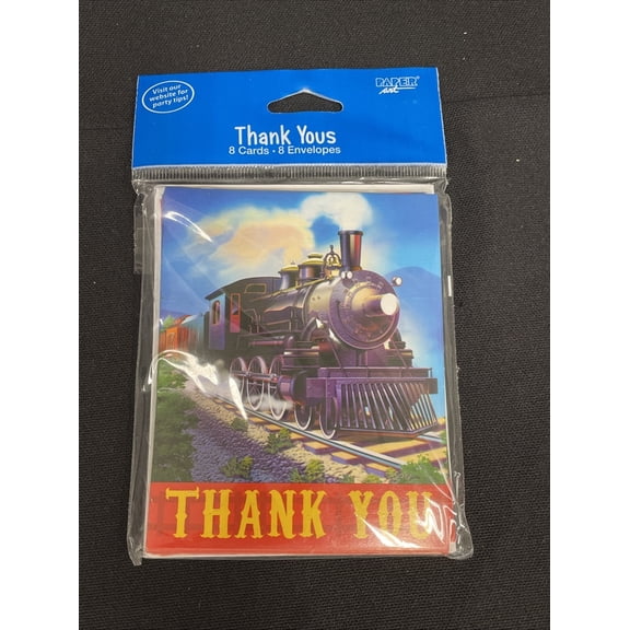 Clickety Clack Train Kids Party Thank you Cards 8ct