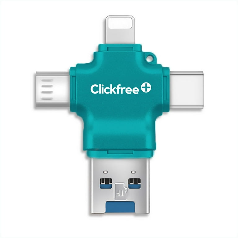 Clickfree 256GB USB-C Micro USB Flash Drive with Accessories 