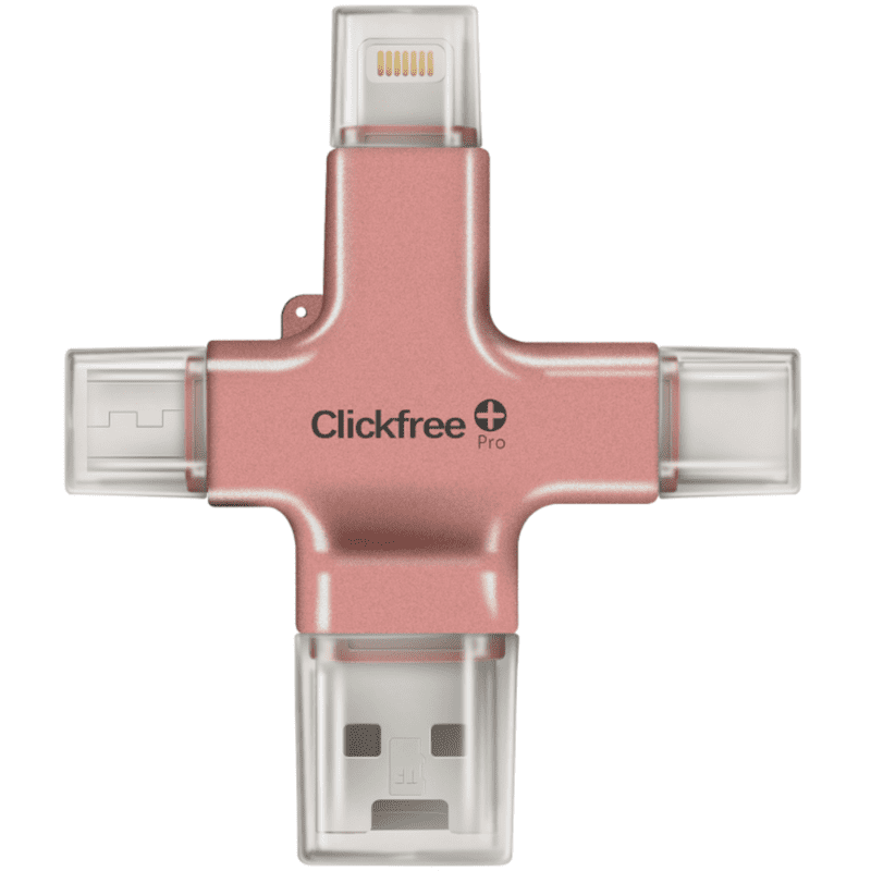 Clickfree™ PRO USB 3.0 MFi-Certified Photo and Video Saver for Universal Phone Flash Drive-Lightning-USB-Photo Stick Storage Thumb Drive (Rose Gold) - Walmart.com
