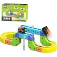 thumbnail image 1 of Clickrail Electric Train Set Flexible Race Track, Electric Train with Magnetic Tracks, Building Blocks with 360° Loops/Bridges, Gravity-Defying 3d Embedded Layouts & Motorized Car for Kids (62PCS), 1 of 7