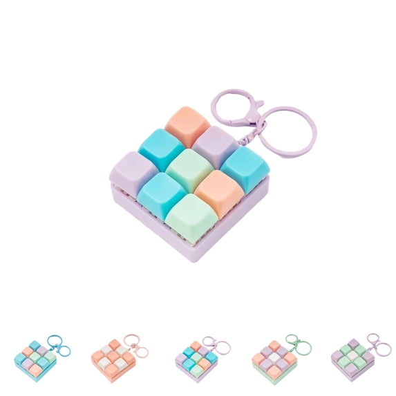 Clicky Keyboard Fidget,Keyboard Fidget Toy,9-in-1 Keyboards Fidgets Keychain Toy, Finger Clicker Button Decompression Gifts, Portable Fidgets Clicker