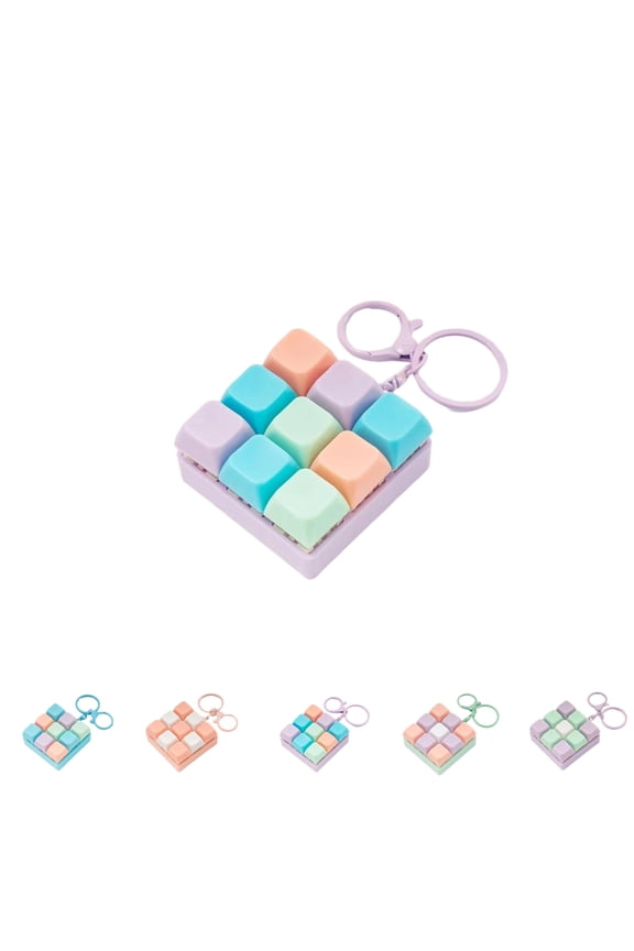Clicky Keyboard Fidget,Keyboard Fidget Toy,9-in-1 Keyboards Fidgets Keychain Toy, Finger Clicker Button Decompression Gifts, Portable Fidgets Clicker