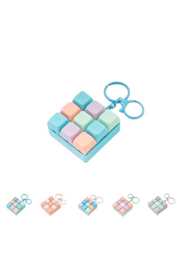 Clicky Keyboard Fidget,Keyboard Fidget Toy,9-in-1 Keyboards Fidgets Keychain Toy, Finger Clicker Button Decompression Gifts, Portable Fidgets Clicker