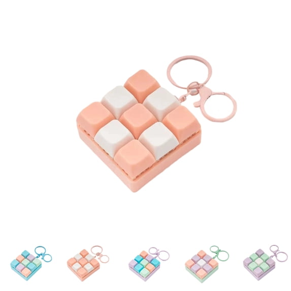 Clicky Keyboard Fidget,Keyboard Fidget Toy,9-in-1 Keyboards Fidgets Keychain Toy, Finger Clicker Button Decompression Gifts, Portable Fidgets Clicker