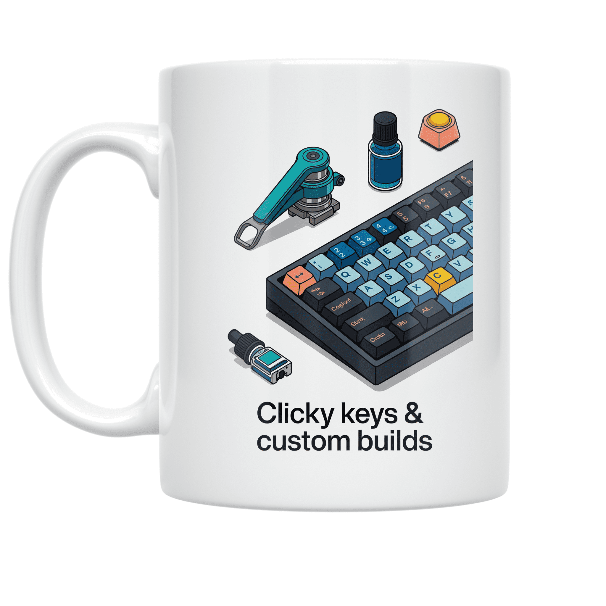 Computer Keyboard Mug Clicky Keys Custom Builds - Mechanical Keyboard Enthusiast - 11 oz ...