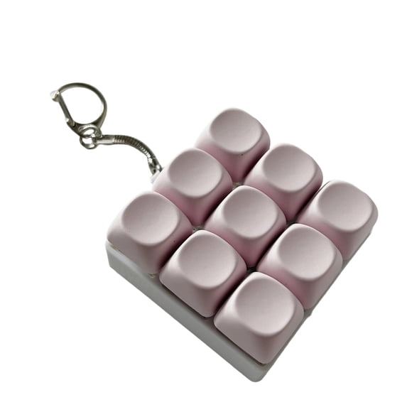 Clicky Squeeze Toy, Keyboard Squeeze Keychain, 1.5X3 In, Light Pink, Sensory Toy, Desk Squeeze, Stress Toy, Cute Gift, Squeeze Clicker, Keyboard Keychain, 1 Pc