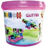 Clics Construction Toys for Children from 3 Years, Creative Educational Toys in a 175 Piece Set, Glitter Building Blocks for Girls, Montessori STEM Toys, Durable Toys Made from Recycled Material