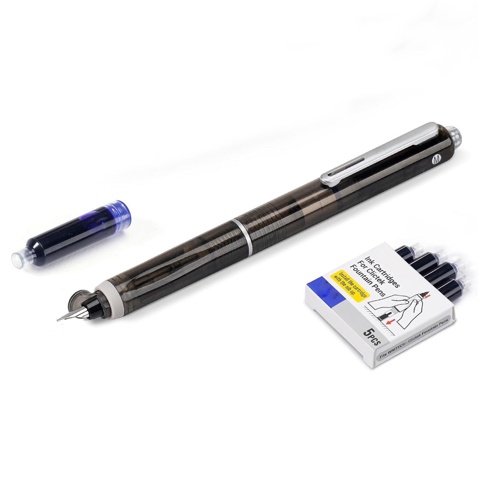 MUJI Aluminum Body Fountain Pen Fine Nib with Refill Ink