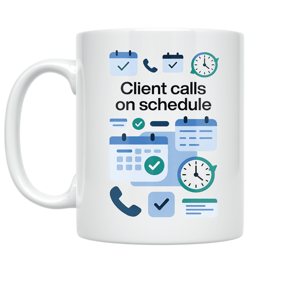 Client Calls on Schedule Design - Customer Success Manager - 11 oz Ceramic Coffee Mug