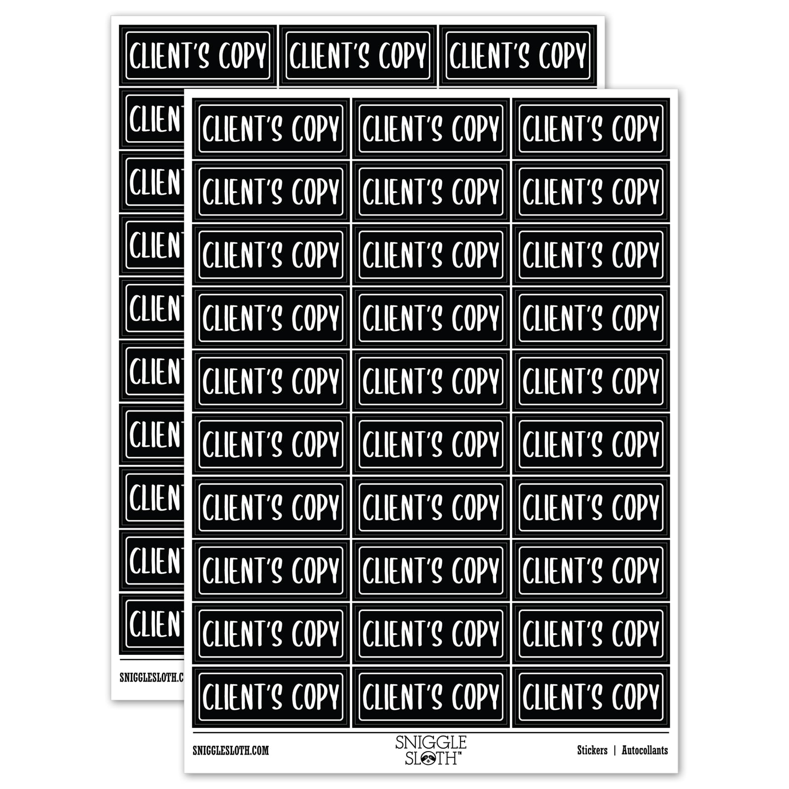 Client's Copy Sticker Set - Black - Matte Finish - 1.75