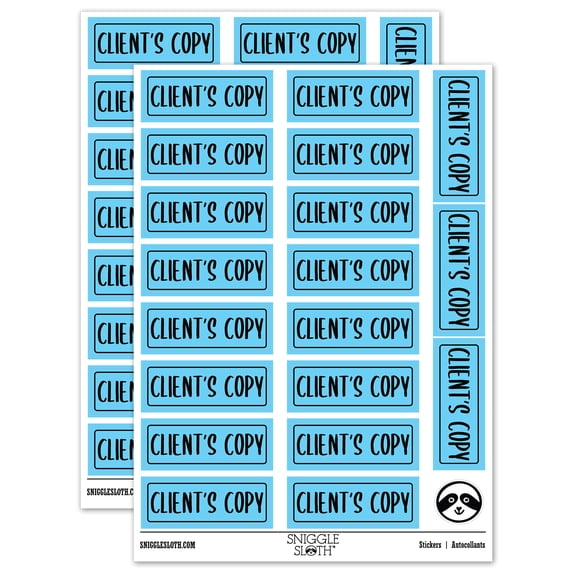 Client's Copy Sticker Set - Light Blue - Matte Finish - 2.00" Large