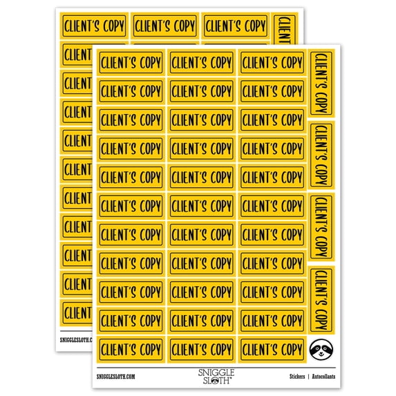Client's Copy Sticker Set - Yellow - Matte Finish - 1.5" Small