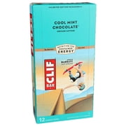 Clif Bar - Cool Mint Chocolate with Caffeine - Plant Based - Energy Bars - 2.4 oz. (12 Count)