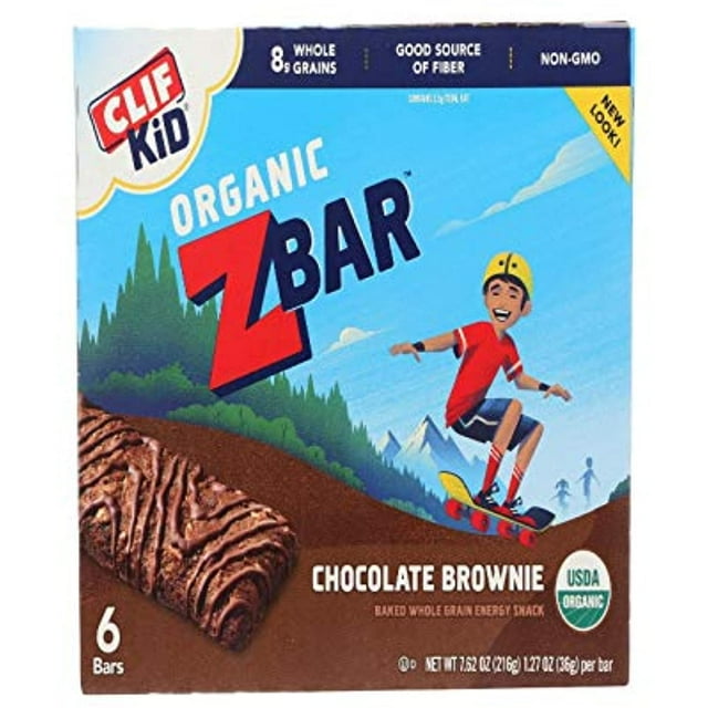 Clif Bar Kid ZBar Organic, Chocolate Brownie 6 Bars 7.62 Oz/216G, 1.27 Oz/36G Per Bar