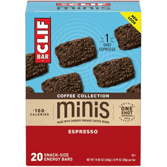 Clif Bar Minis, Coffee Collection Energy Bars, Espresso, 20 Ct, 0.99 oz