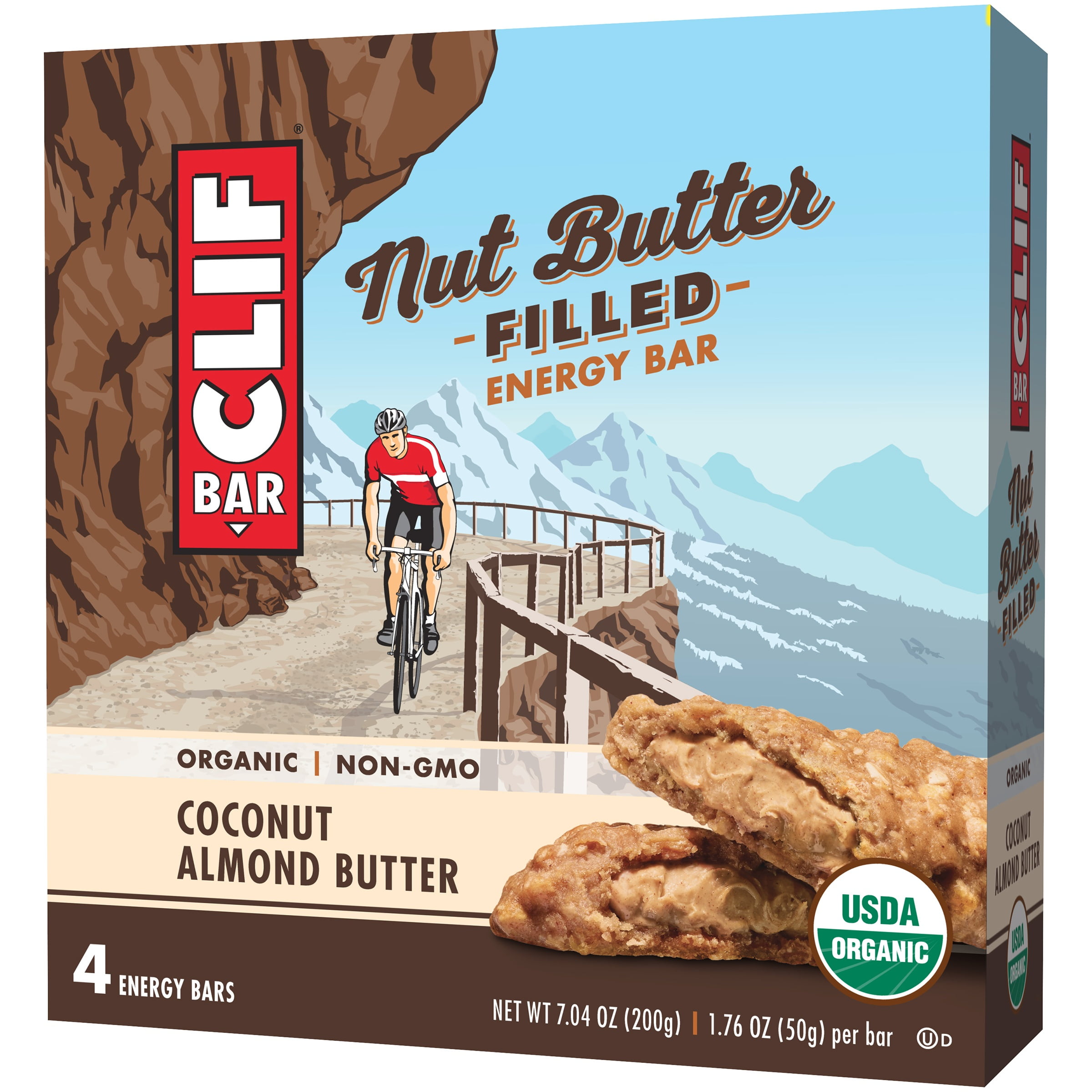 Clif Bar, Nut Butter Filled, Coconut Almond Butter, 4 Energy Bars, 1.76