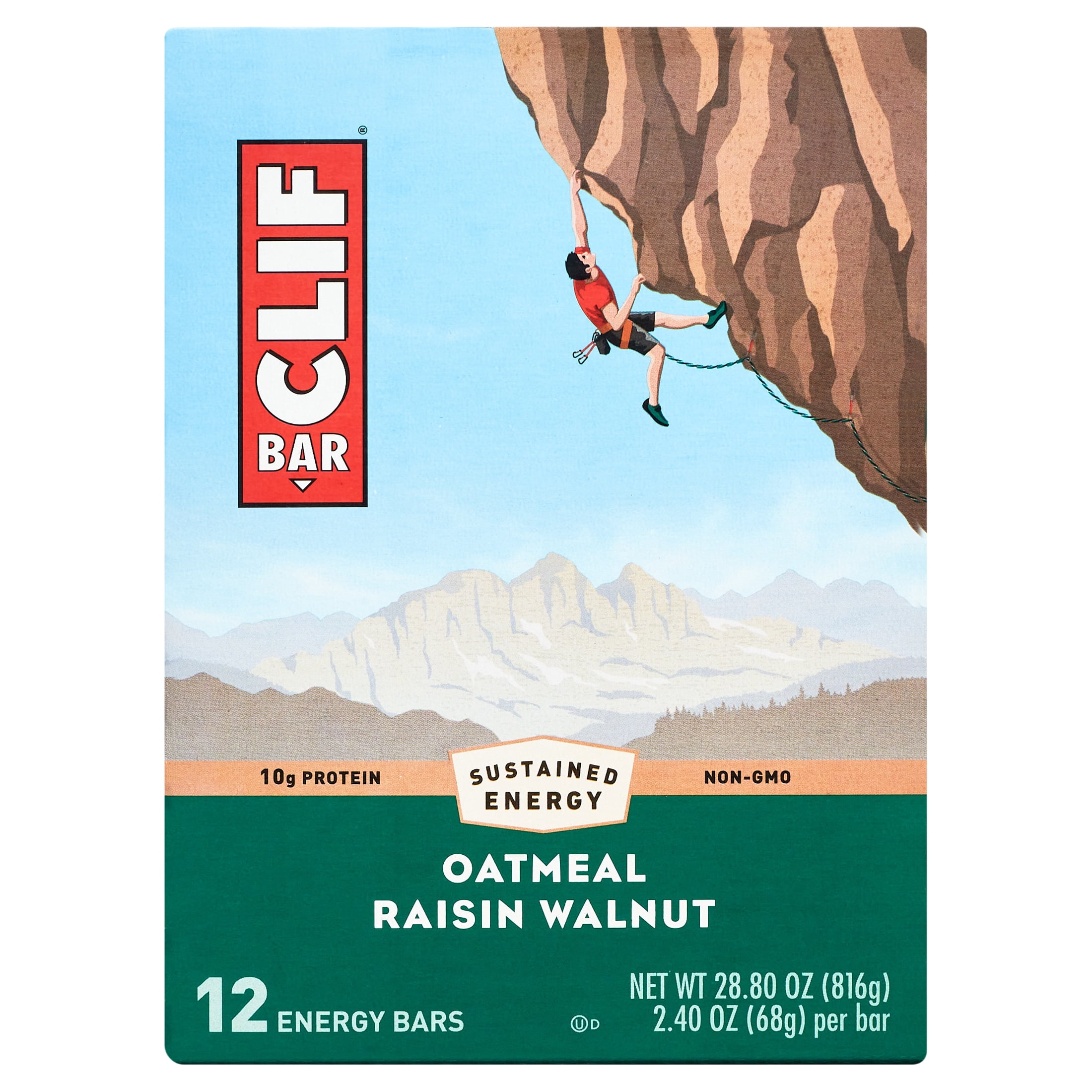 CLIF Bar Energy Bars, Oatmeal Raisin Walnut, 9g Protein Bar, 12 Ct, 2.4 Oz