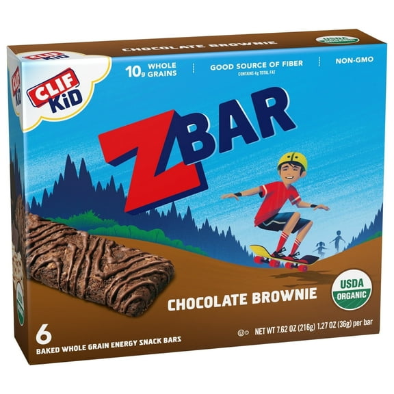 Clif Bar Organic Kid ZBar Chocolate Brownie - 6 Bars Pack of 4