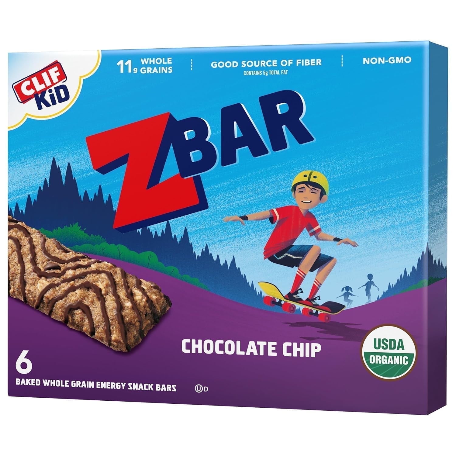 Clif Bar Organic Kid ZBar Chocolate Chip -- 6 Bars Pack of 4