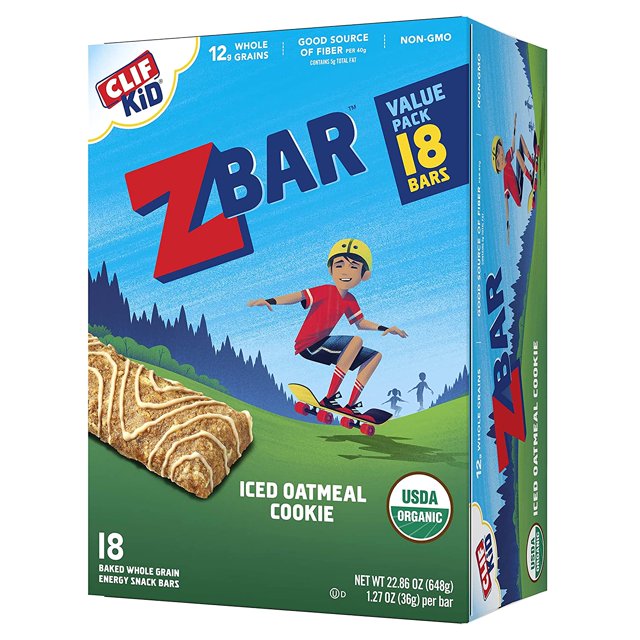 Clif Bar Organic Kid ZBar Iced Oatmeal Cookie 18 Bars Pack of 3