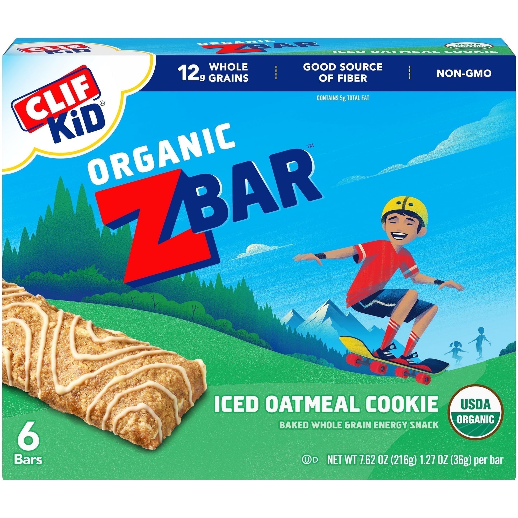 Clif Bar Organic Kid ZBar Iced Oatmeal Cookie -- 6 Bars Pack of 2