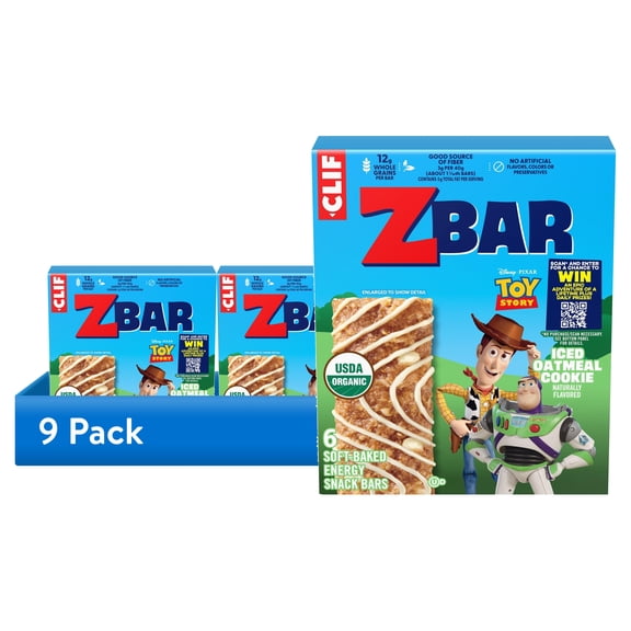 (9 pack) Zbar Iced Oatmeal Cookie Soft-Baked Energy Snack Bars, Organic Granola Bars, Snacks for Kids, 6ct