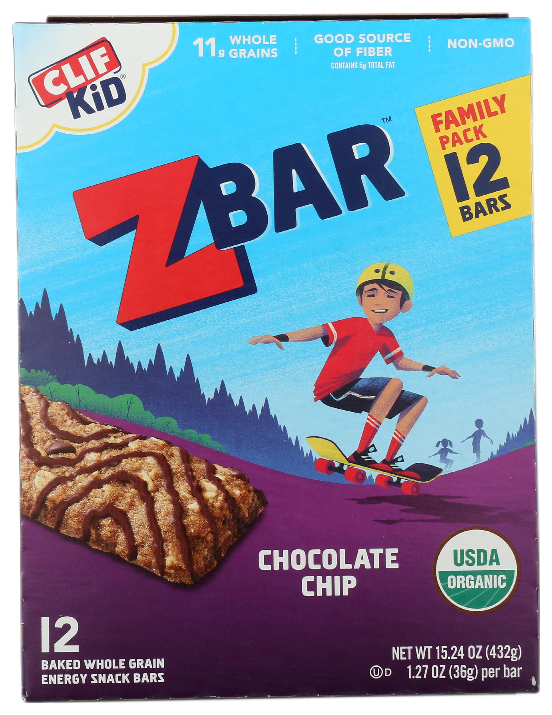 Clif, Bar Z Chocolate Chip Organic 12 Count, 15.24 Ounce - Pack of 2