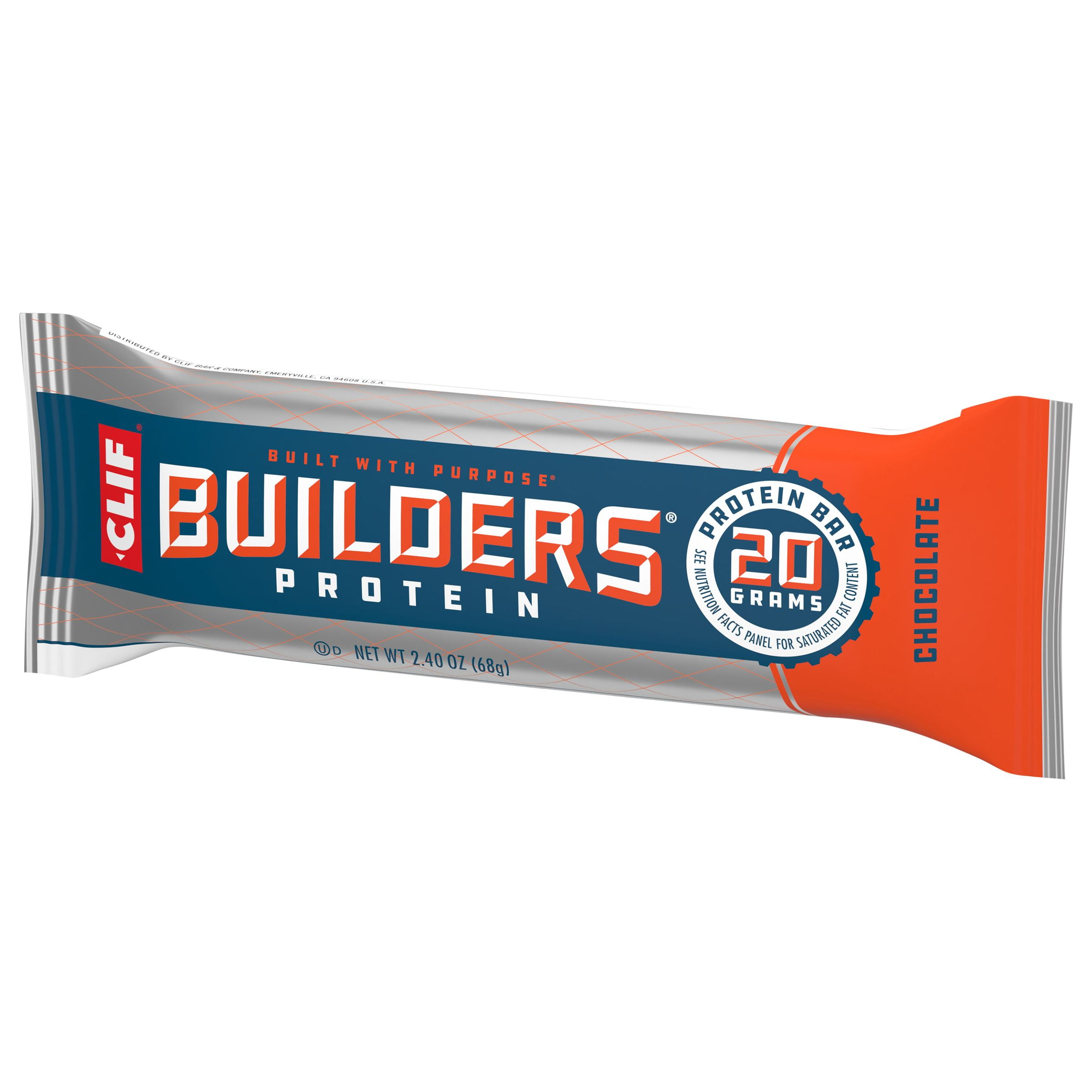 Clif Builders Chocolate Flavor Protein Bars GlutenFree Low Glycemic 20g Protein 2.4