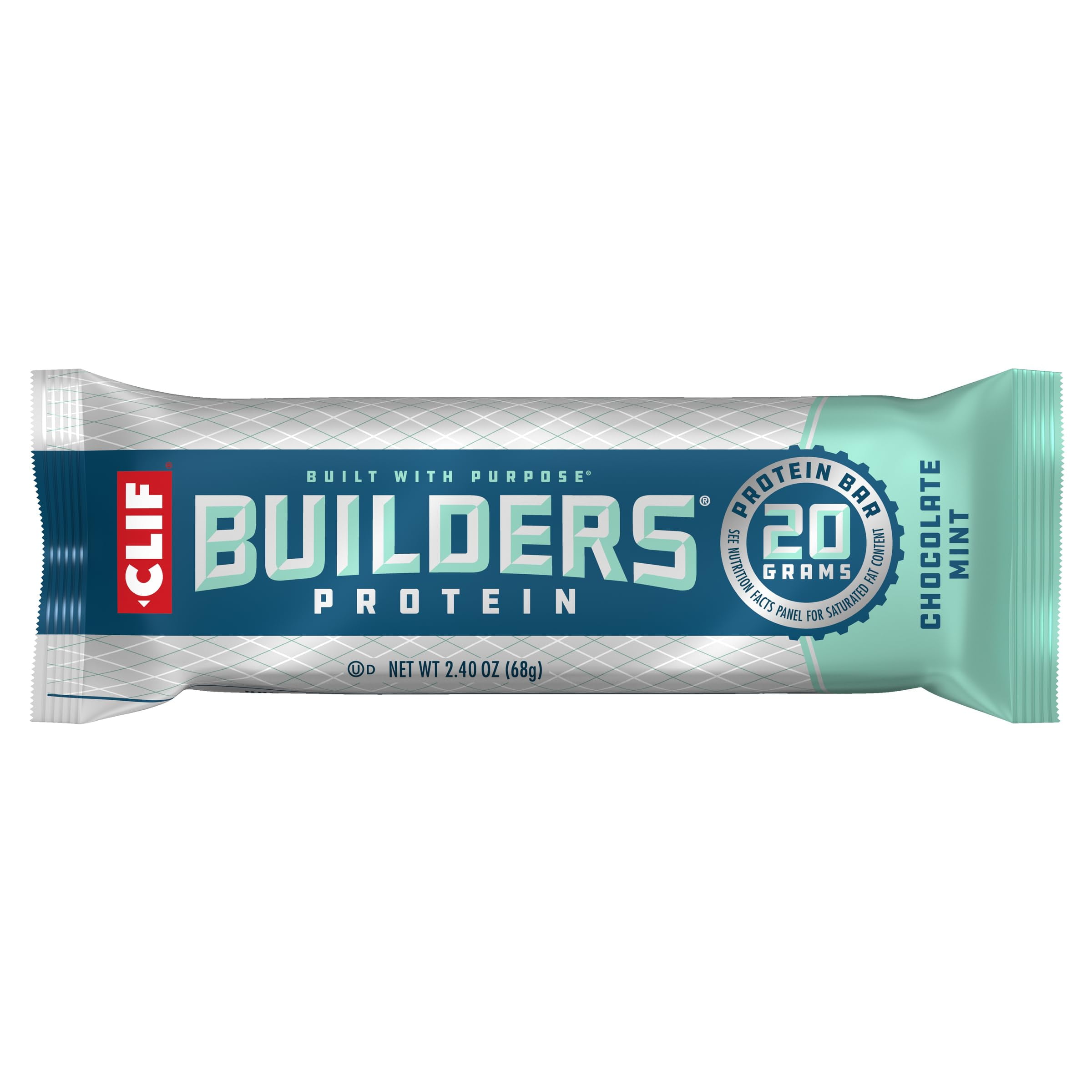 Clif Builders - Chocolate Mint Flavor - Plant Based Protein Bar - Gluten Free - Non-Gmo - Low Glycemic - 20G Protein - 2.4 Oz.