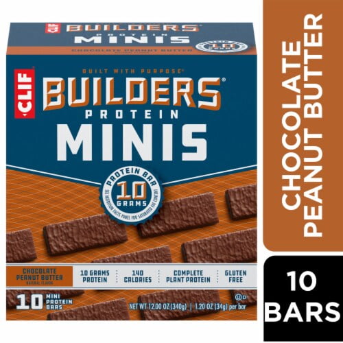 Clif Builders Minis Chocolate Peanut Butter Protein Bars 10 ct
