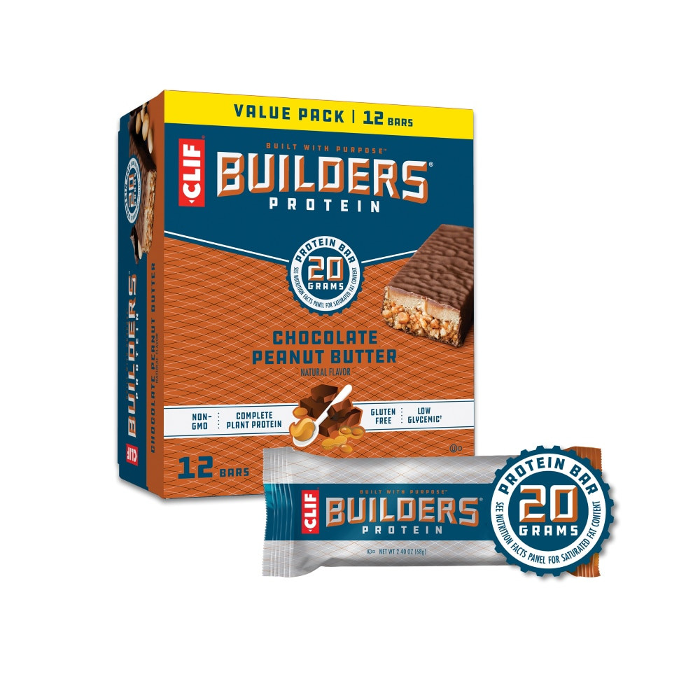 Clif Builders Protein Bar Chocolate Peanut Butter 12 Bars