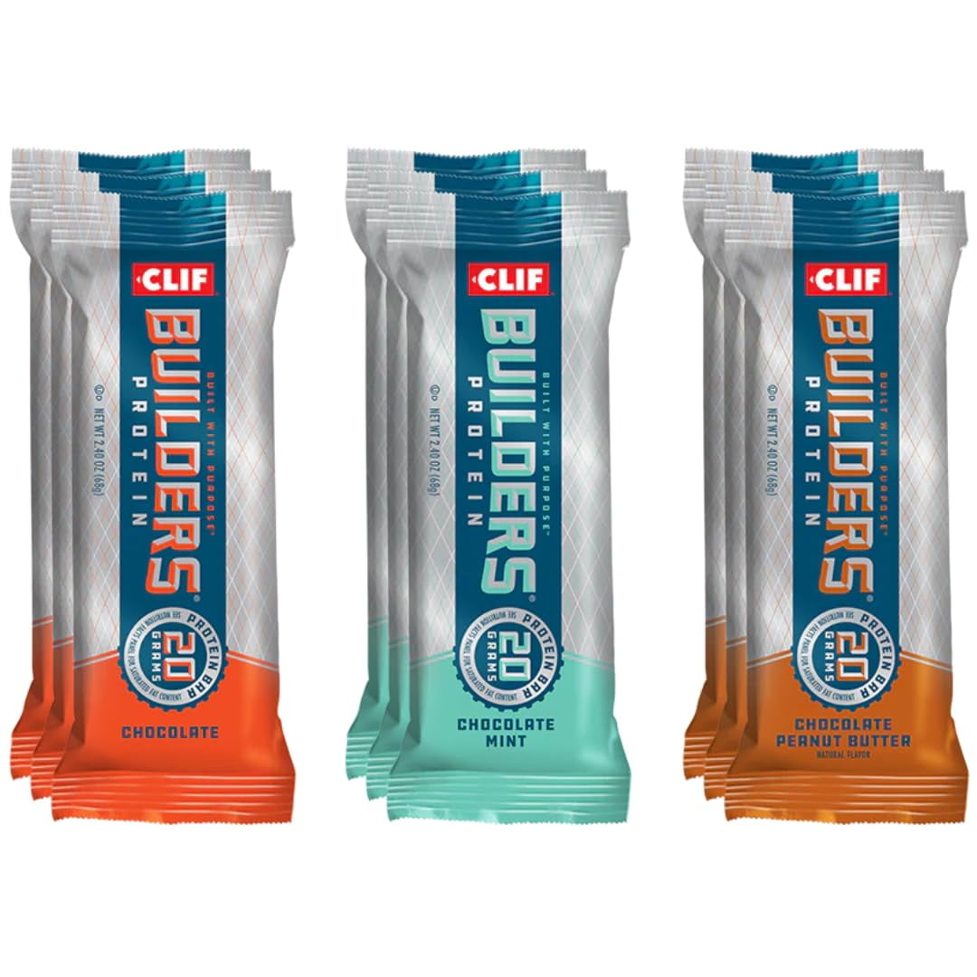Clif Builders Protein Bar Chocolate Variety Pack Gluten Free (2.4