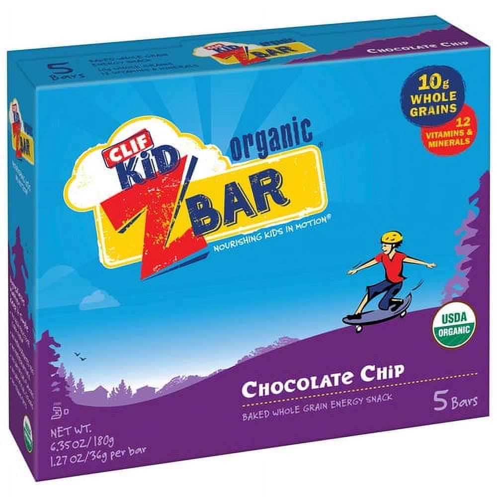 Clif Kid ZBar Organic Chocolate Chip Snack Bars, 1.27 oz, 5 ct