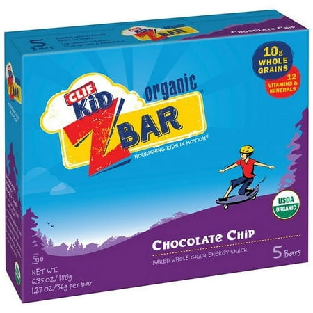 Clif Kid ZBar Organic Chocolate Chip Snack Bars, 1.27 oz, 5 ct