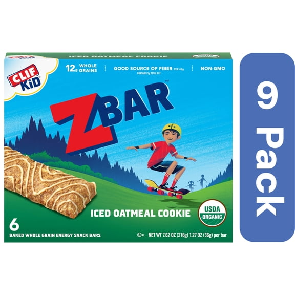 Clif Kid Zbar Iced Oatmeal Cookie 6 Pack 7.62 oz Pack Of 9