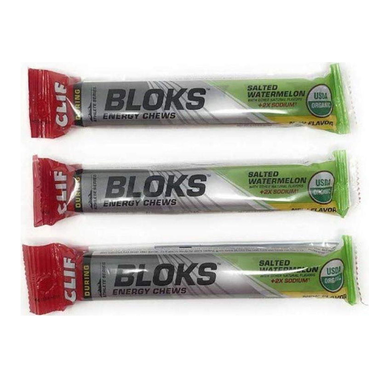 Clif Shot Bloks Salted Watermelon Energy Chews (3 x 2.1oz Bars