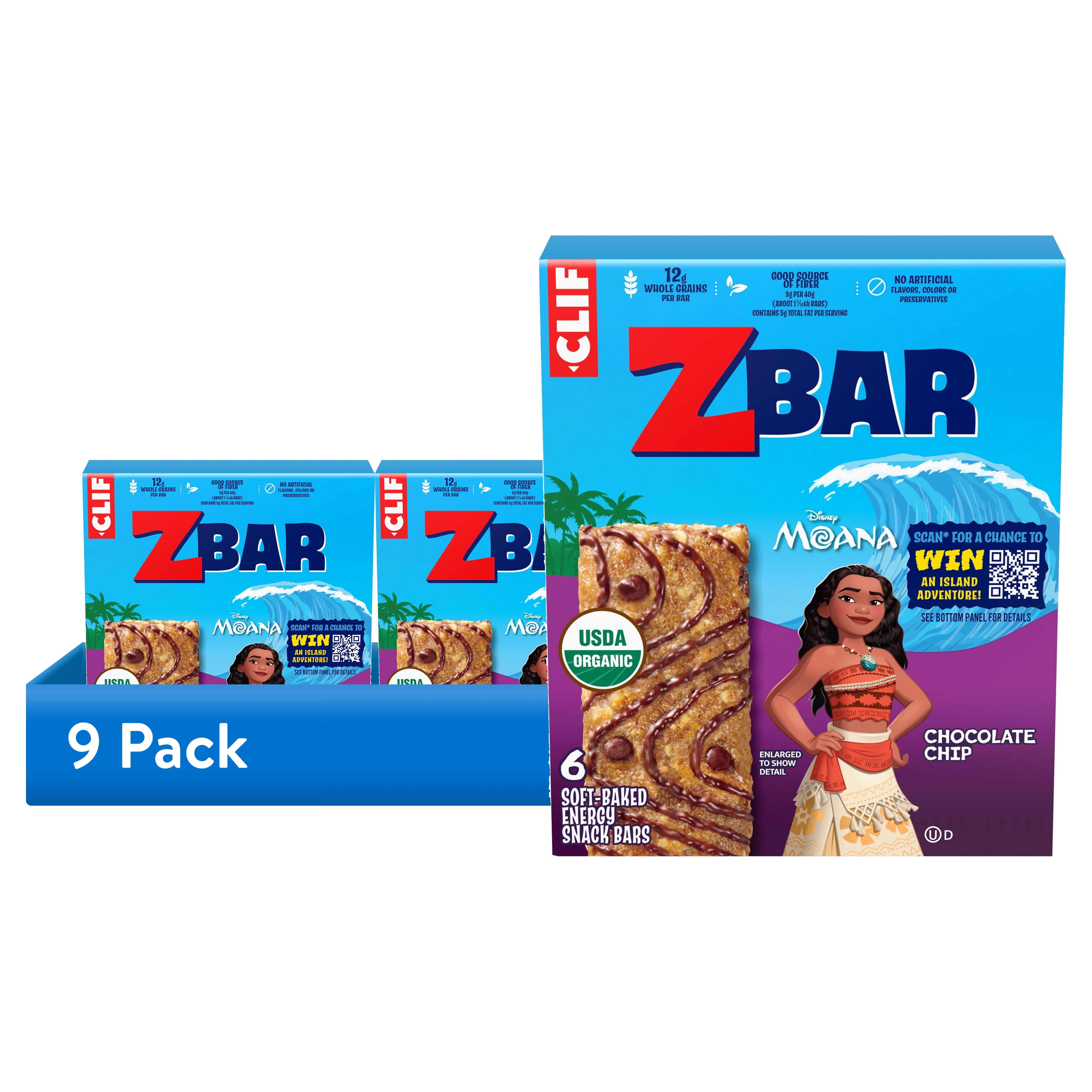 (9 pack) Zbar Chocolate Chip Soft-Baked Energy Snack Bars, Organic Granola Bars, Snacks for Kids , 6 count