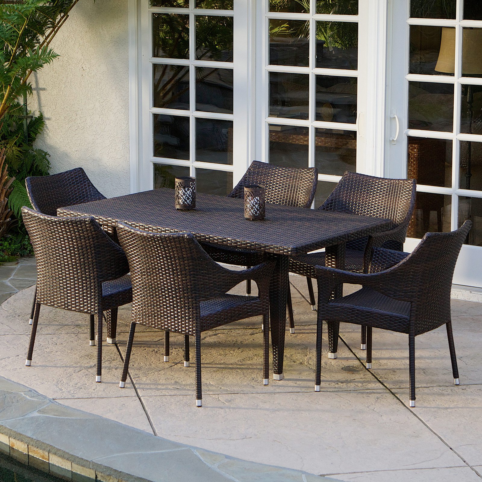 Cliff All-Weather Wicker Patio Dining Set - Seats 6 - image 1 of 10