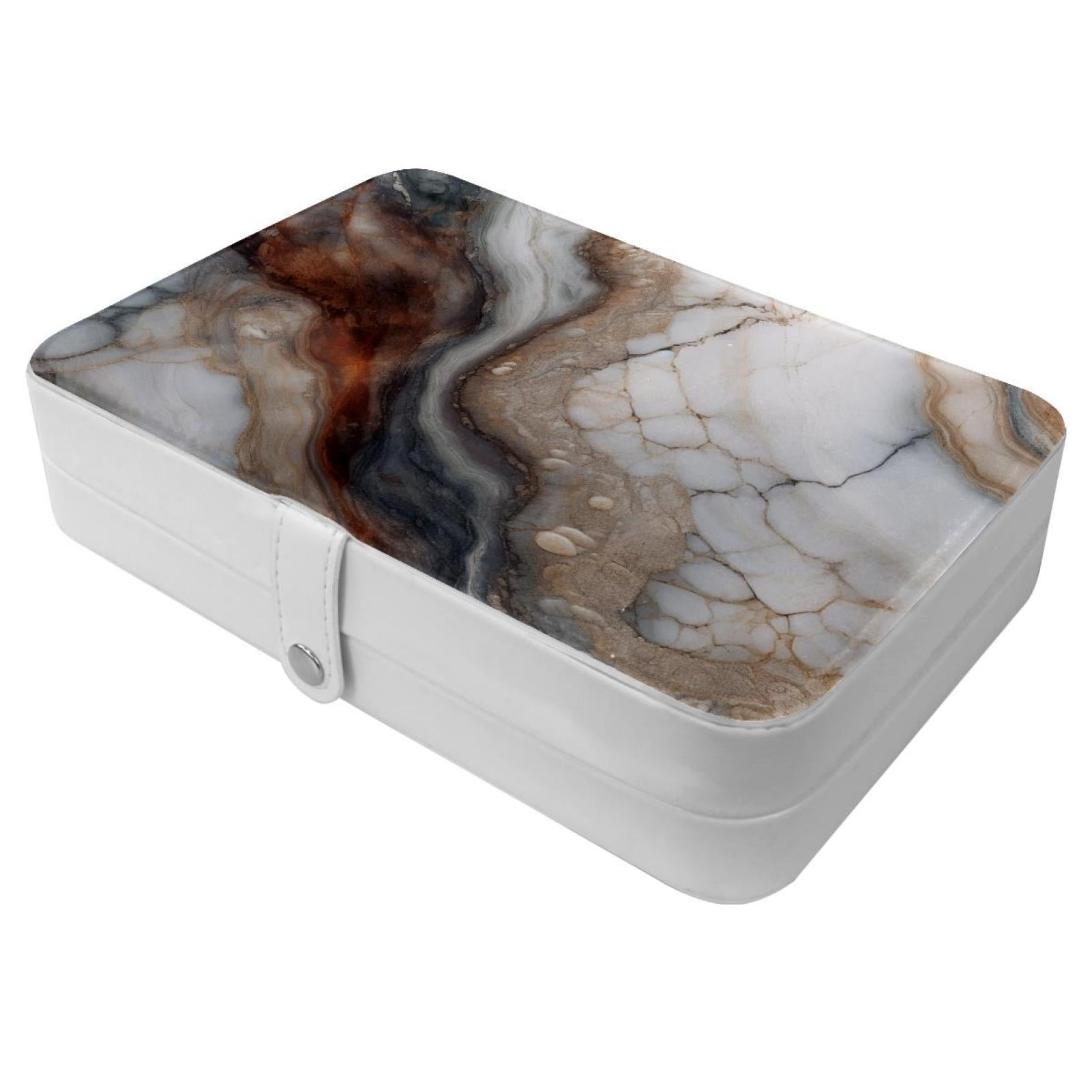 Cliff Art Texture Marble Travel Jewelry Box-Compact Yet Large Organizer ...