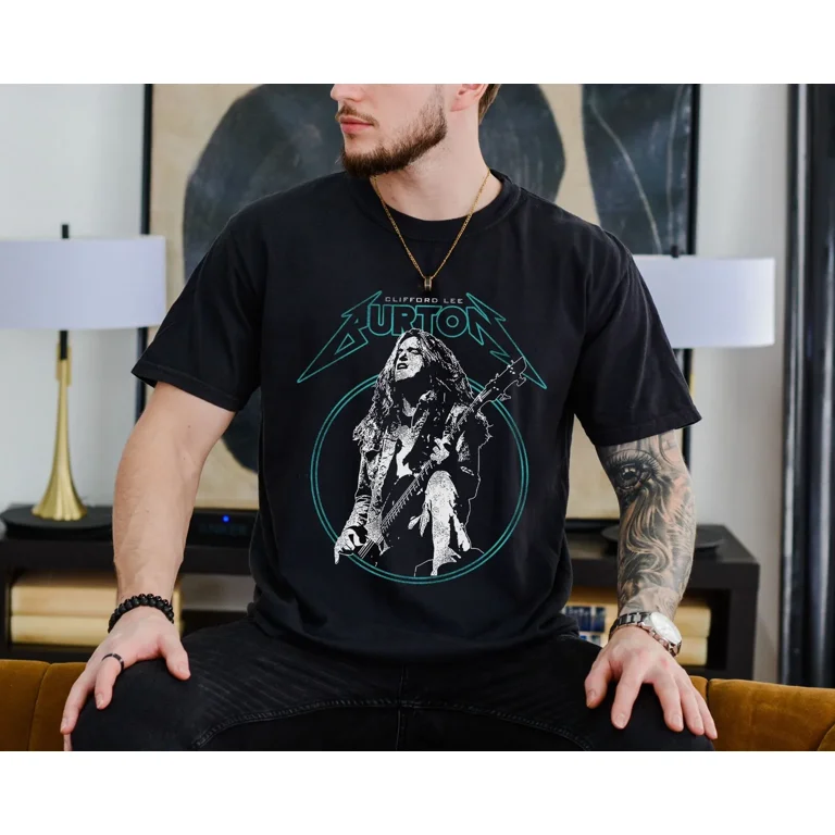 Cliff Burton T Shirt Rock n Roll Bassist Vintage Black Comfort Colors 1717 Tee comfort colors design beautiful