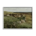 thumbnail image 1 of Cliff Cottages Rural Landscape Landscape Painting Gray Framed Art Print Wall Art, 1 of 7