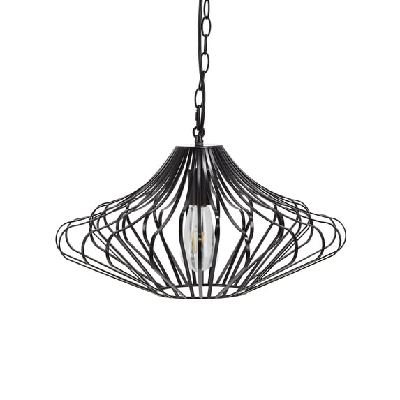 Cliff Curved Metal Wire 1 Light Pendant